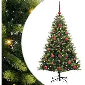 vidaXL Kunstmatige Gehingde Kerstboom 150 LEDs Groen 120 cm PVC en PE