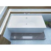 Polimat Badkuip, rechthoekig, 180x80 cm, inclusief badkuipdrager, afvoerkit en poten. GRATIS | Complete set 4-in-1. Originele acryl badkuip met sifon | BADLAND LONG