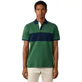 Hackett London Heren Polo Nbr Panel groen (M), Casual, Katoen, Korte mouwen HM5600207