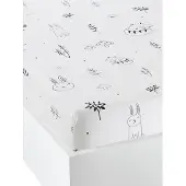 Vertbaudet Baby hoeslaken MAGISCH BOS wit/zwart