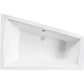 Besco INTIMA hoekbad 150 x 85 cm links wit met bamboe badplank zonder zijpaneel