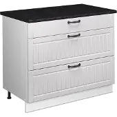 Vicco Keukenonderkast Fame-Line, Wit Landhuis/Wit, 100 cm, WB Antraciet