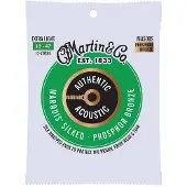 Martin strings MA500S AUTHENTIC SILKED EXTRA LIGHT 92/8 PHOSPHOR BRONZE EX. LIGHT 10-14-23-30-39-47 12 STRINGS