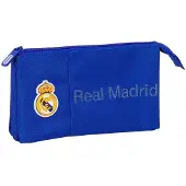 Real Madrid 22x12x3 Cm Triple Etui Blauw Man