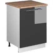 Vicco Wastafelkast Fame-Line, Antraciet Hoogglans/Wit, 60 cm