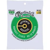 Martin strings MA180S AUTHENTIC SILKED EXTRA LIGHT 80/20 BRONZE EX. LIGHT 10-14-23-30-39-47 12 STRINGS