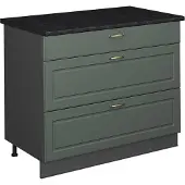 Vicco Keukenonderkast Fame-Line, Groen-Goud Landhuis/Antraciet, 100 cm, WB Antraciet