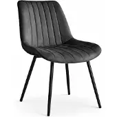 Lizzely Garden & Living SET DEAL: 6 stuks Eetkamerstoel Susta zwart microvezel eetstoel zetel