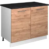 Vicco Wastafelkast Fame-Line, Goudkleurig Eiken/Wit, 100 cm, WB Antraciet