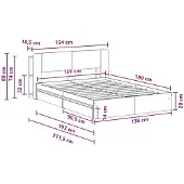 vidaXL Bedombouw met opslag Gerookt eiken 135 x 190 cm Bewerkt hout
