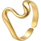 Hey Happiness Ring 'Fluid Heart' goud