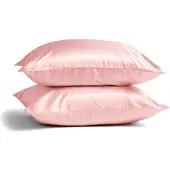 Silk Heaven 2x Zijden Kussensloop 80x80cm Roze Ritssluiting 19 Momme - Kussensloop set - Luxe Silk Kussensloop 100% moerbei zijde - Zijde kussensloop - - 80x80cm / Ritssluiting
