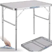 TecTake - Campingtafel opvouwbaar - Draagbare kampeertafel - Vouwtafel buiten - Inklapbare tafel - Weerbestendig - 75x55x68cm - Grijs