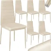 TecTake - 6 stuks eetkamerstoel , beige , eetkamerstoelen 401852