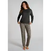 Tom Tailor Pyjama bruin / cappuccino / zwart