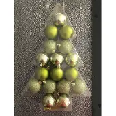 Timstor 17 Stuks Kerstballen Groen 5cm onbreekbaar