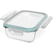 Orion Glazen voedselcontainer met deksel en afsluiting, ovenbestendige schaal, 1 liter