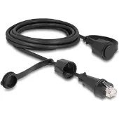 DeLOCK Network Cable RJ45 plug to RJ45 plug Cat.6 STP with protective cap outdoor IP68 dust- and waterproof black 3 m