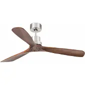 Faro Ventilator Lantau afstandsbediening walnoot/staal, hout donker, Woon-/ Eetkamer, Hout