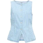 Object Bodywarmer 'OBJSANNI' lichtblauw / wit
