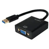 Logilink UA0231 USB / VGA Adapter [1x USB 3.2 Gen 1 stekker A (USB 3.0) - 1x VGA-bus] Zwart 10.00 cm