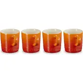 Le Creuset Set Mokken Per 4 Oranjerood 350ml