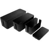 Logilink Kabelbox-Set, 3 Gren, schwarz