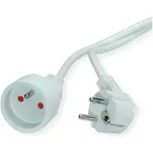 Value Stroom verlengkabel met aarde, 230VAC, UTE versie, wit, 10 m