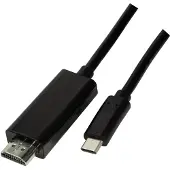 Logilink USB-C / HDMI Adapterkabel USB-C stekker, HDMI-A-stekker 3.00 m Zwart UA0330 USB-C-displaykabel