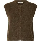 Selected Wolmix Gilet Dames Bruin XS