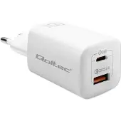 Qoltec 50765 mobile device charger Laptop. Portable gaming console. Power bank. Smartphone. Smartwatch. White AC Fast charging Indoor tablet
