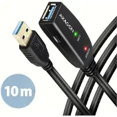 Axagon ADR-310 USB-kabel USB 3.2 Gen1 USB-A bus, USB-A stekker 10 m Actief met signaalversterking