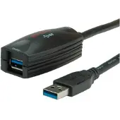 Roline USB 3.2 Gen 1 actieve verlengkabel, zwart, 5 meter