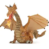 Papo Tweekoppige Goud Draak - l: 24 cm - - OneSize - Speelgoedfiguren