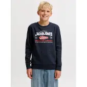 Jack & Jones Junior Sweatshirt donkerblauw / knalrood / wit