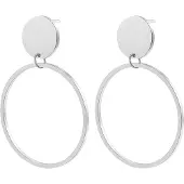 Hey Happiness Oorbellen 'Round Drop Hoop' zilver