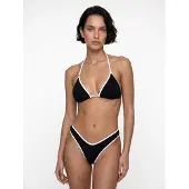 Flavia Valentini Bikini 'Bikini Triangolo Contrast Black & White' zwart