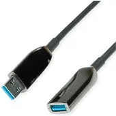 Roline Aktieve USB 3.2 Gen 1 verlengkabel, AOC, zwart, 15 m