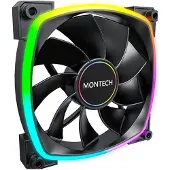 Montech RX140 PWM ARGB Reverse Lüfter - 140mm, schwarz PC-ventilator Meerdere kleuren (b x h) 140 mm x 140 mm Incl. LED-verlichting