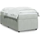 vidaXL Boxspring met matras fluweel lichtgrijs 100x200 cm