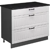 Vicco Keukenonderkast Fame-Line Wit Landhuis/Antraciet 100 cm, WB Antraciet, Model 62030