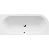 Besco BADLAND Eckbadkuip, rechthoekige badkuip, Avita LINKS, 160x75 cm, inclusief afvoer en poten + bamboe badkuiprek | BADLAND AVITA