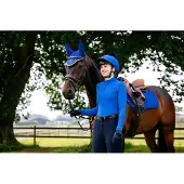 LeMieux Zadeldek Suède Close Contact Square Springen Blauw