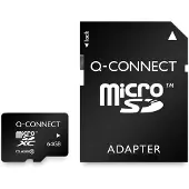 Q-CONNECT microSD geheugenkaart, met SD-adaptor, 64 GB