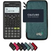 Casio fx-570ES Plus 2nd edition incl. WYNGS Beschermhoes Turkoois - Wetenschappelijke Rekenmachine - Basis Pakket