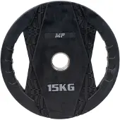 Muscle Power Olympische Halterschijf met Handgrepen - Rubber - 15 kg