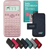 Casio fx-83GT X incl. beschermhoes Blauw & vakboek (64 pagina's, DIN A5) – Wetenschappelijke rekenmachine – Smart Set