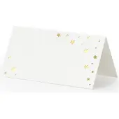 Party Deco Naamkaartjes Sterren Wit/Goud (10st)