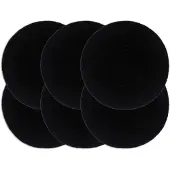 vidaXL Placemats 6 st rond 38 cm katoen effen zwart