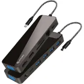ESTUFF GLB235470 laptop dock & poortreplicator Zwart